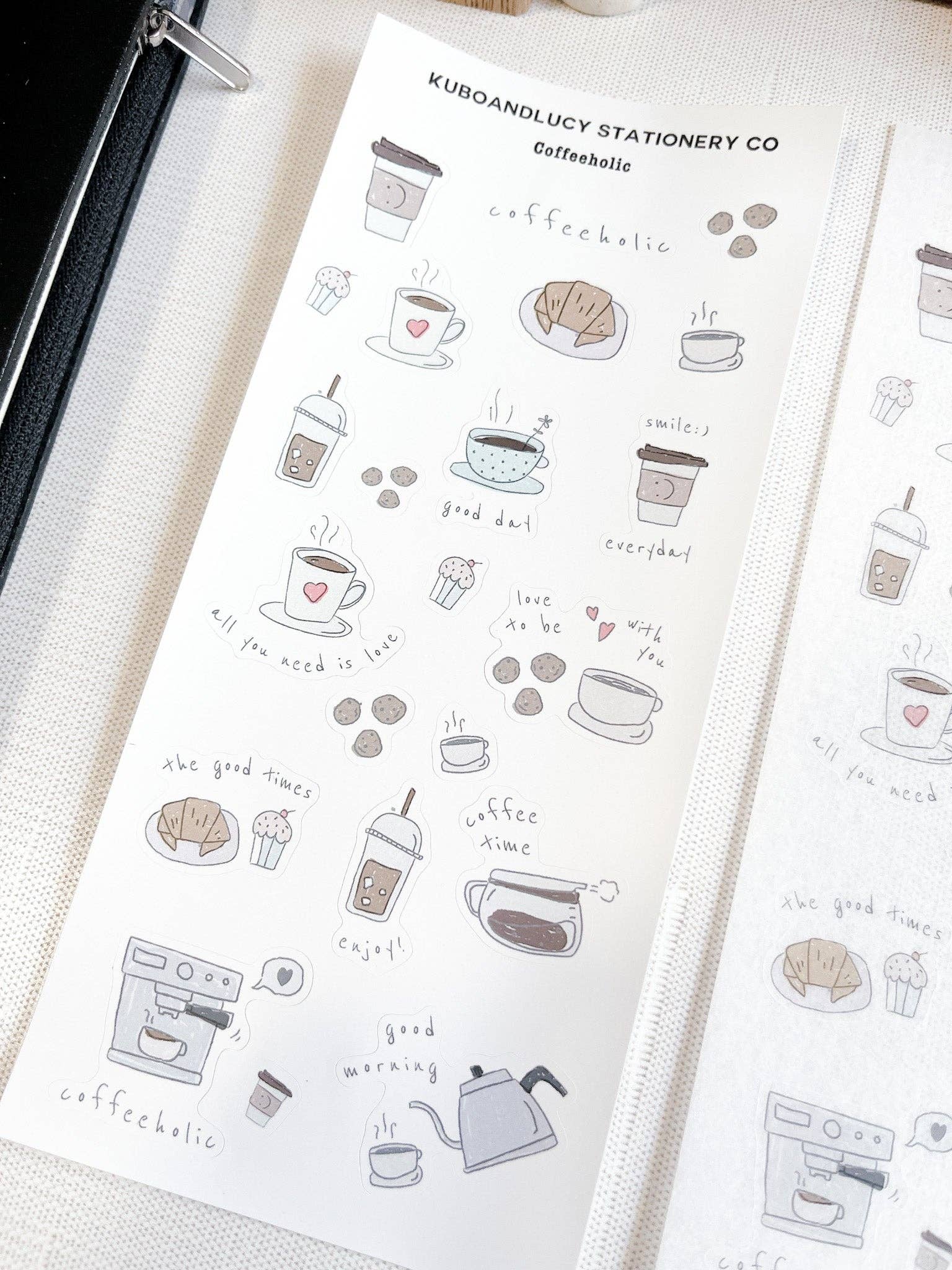 Coffeeholic Sticker Sheet Kuboandlucy Stationery Co