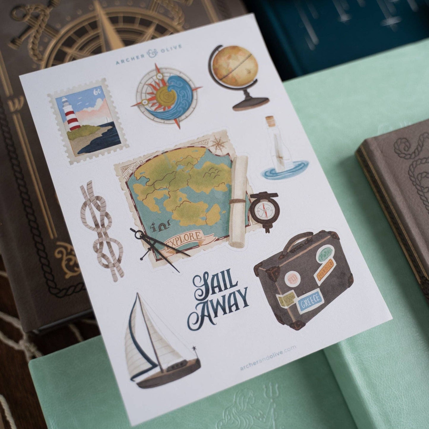 Compass Sticker Sheet by Archer & Olive Archer and Olive