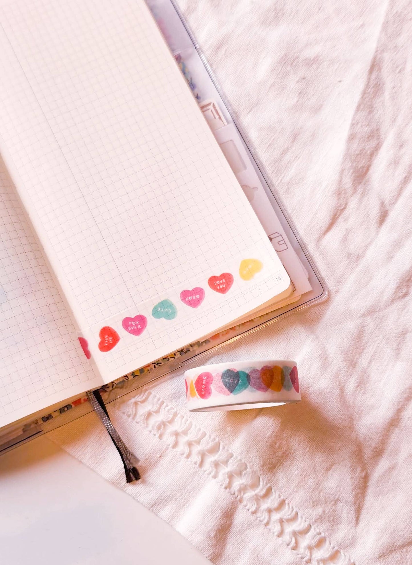 Valentine's Candy Hearts Washi Tape - Hard Candy Stationery Full Bloom and Co.
