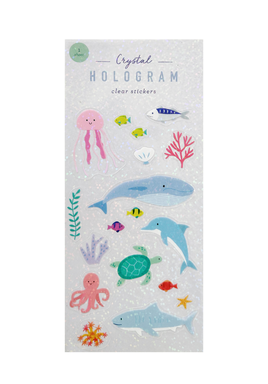 Ocean Animals Crystal Hologram Clear Stickers Girl of All Work