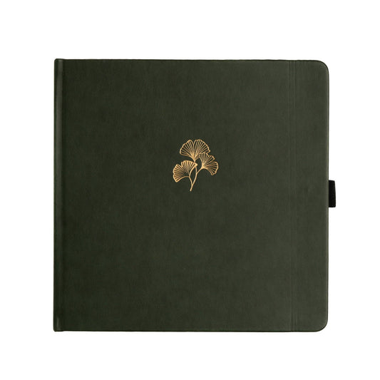 Limited Edition Square Notebook: Ginkgo Leaf Archer and Olive