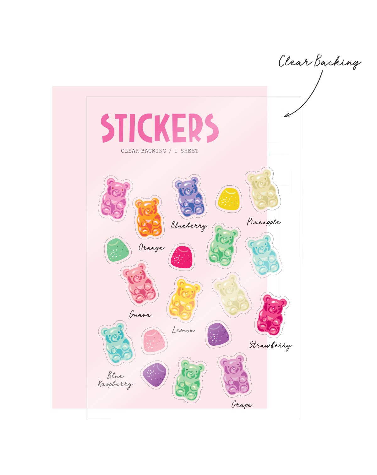Gummy Bears  Clear Stickers Girl of All Work