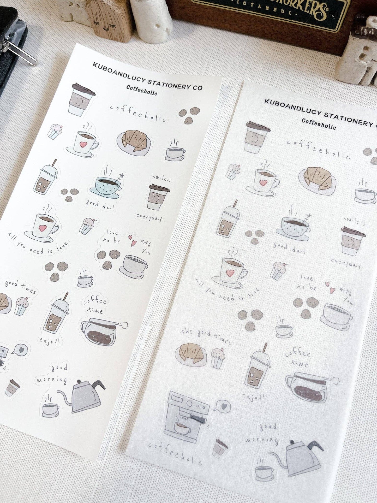 Coffeeholic Sticker Sheet Kuboandlucy Stationery Co