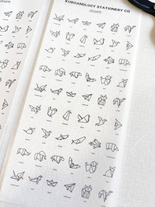 Tiny Animal Origami Washi Sticker Sheet Kuboandlucy Stationery Co