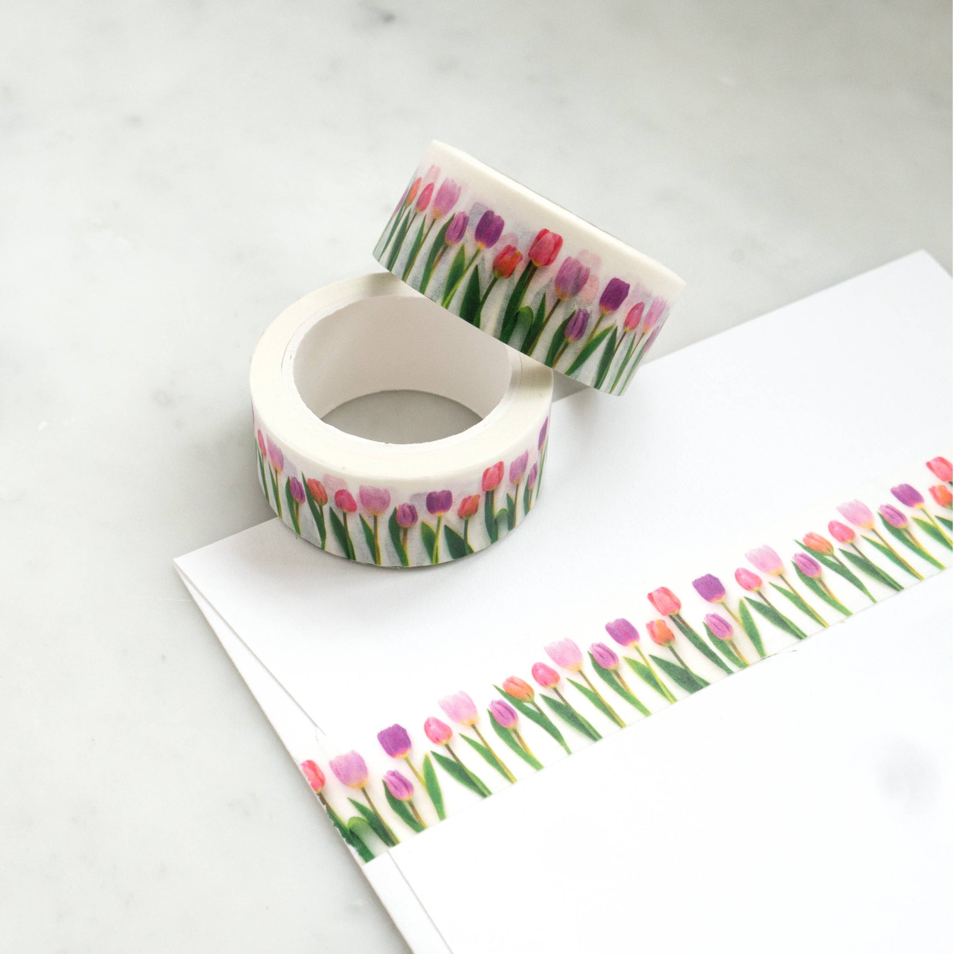 Washi Tape - Pink tulips Bottle Branch