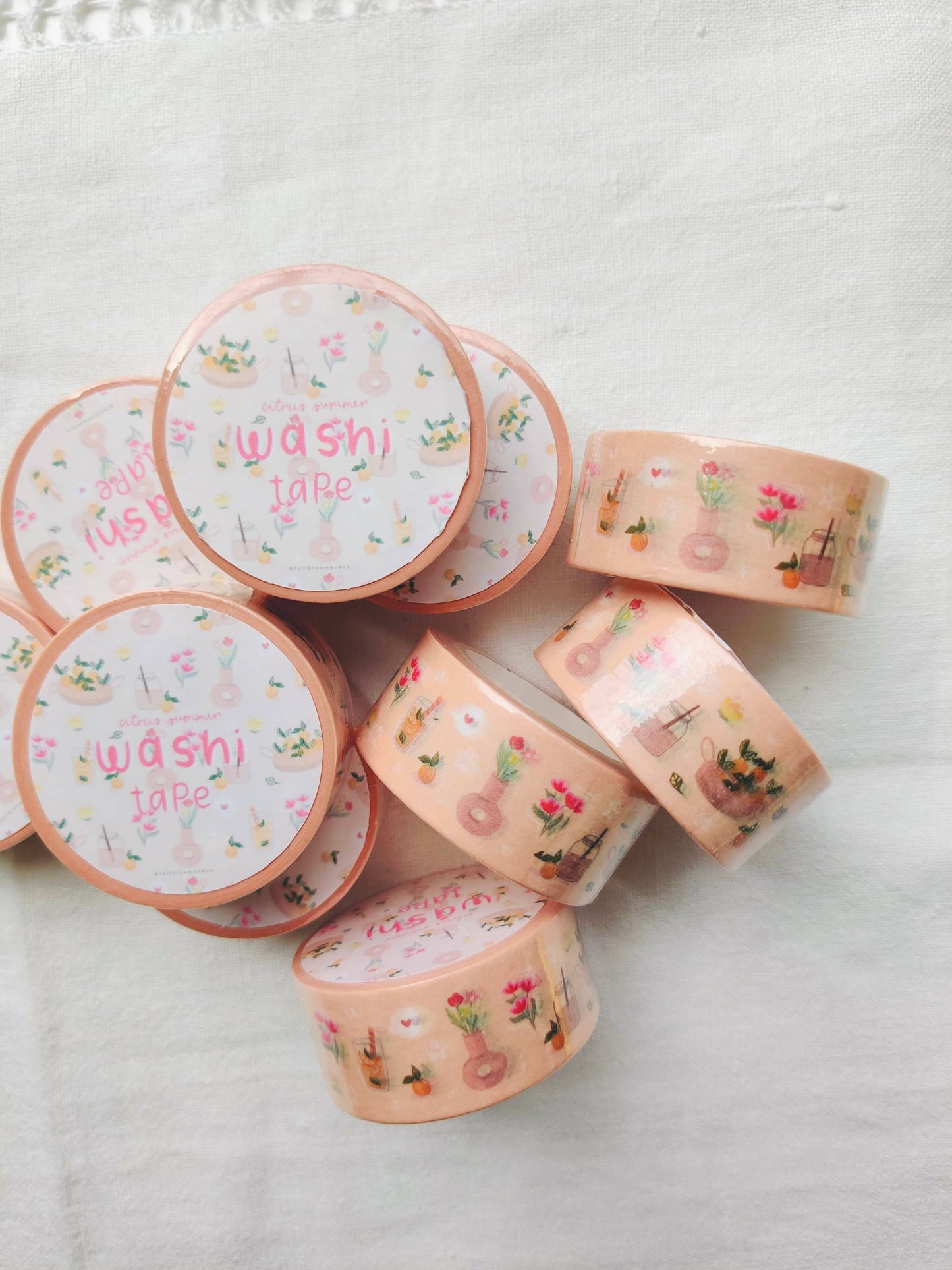 Citrus Washi Tape with Orange Juice & Flowers Full Bloom and Co.