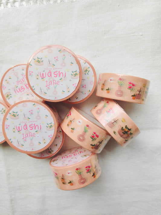 Citrus Washi Tape with Orange Juice & Flowers Full Bloom and Co.