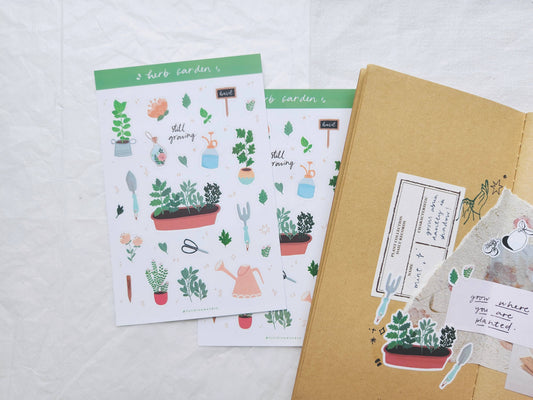 Herbs and Spices Sticker Sheet - Gardening Theme Full Bloom and Co.