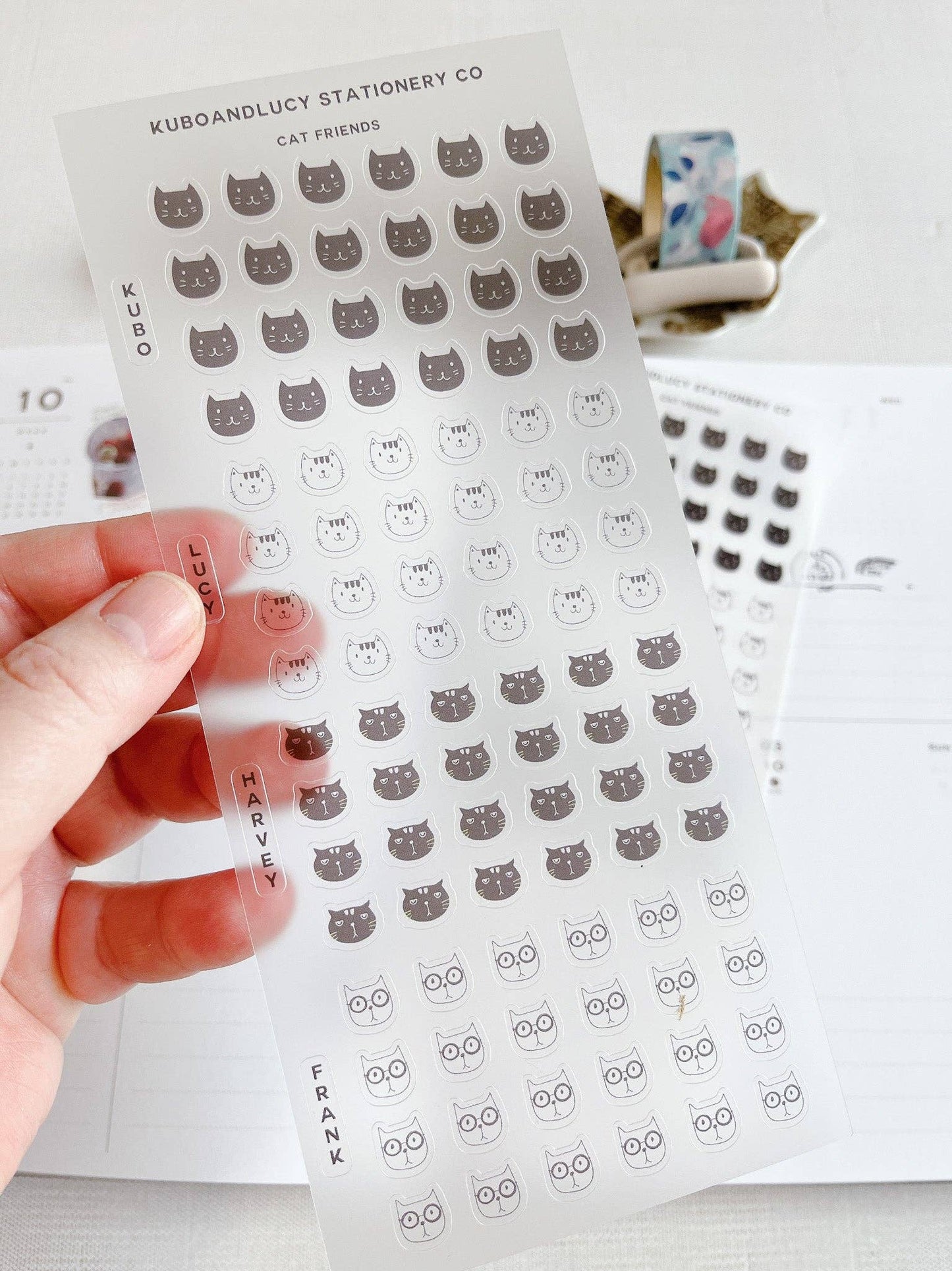 Kuboandlucy Stationery Co | Cat Faces Sticker Sheet Kuboandlucy Stationery Co