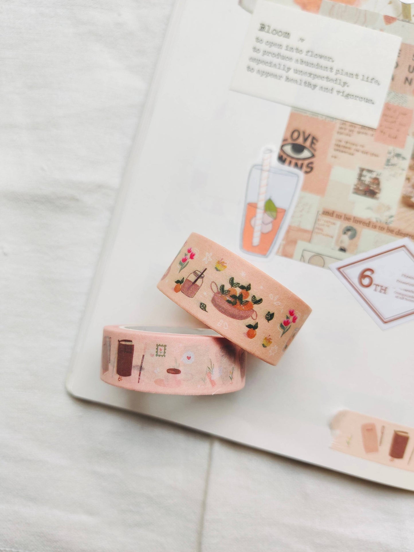 Citrus Washi Tape with Orange Juice & Flowers Full Bloom and Co.