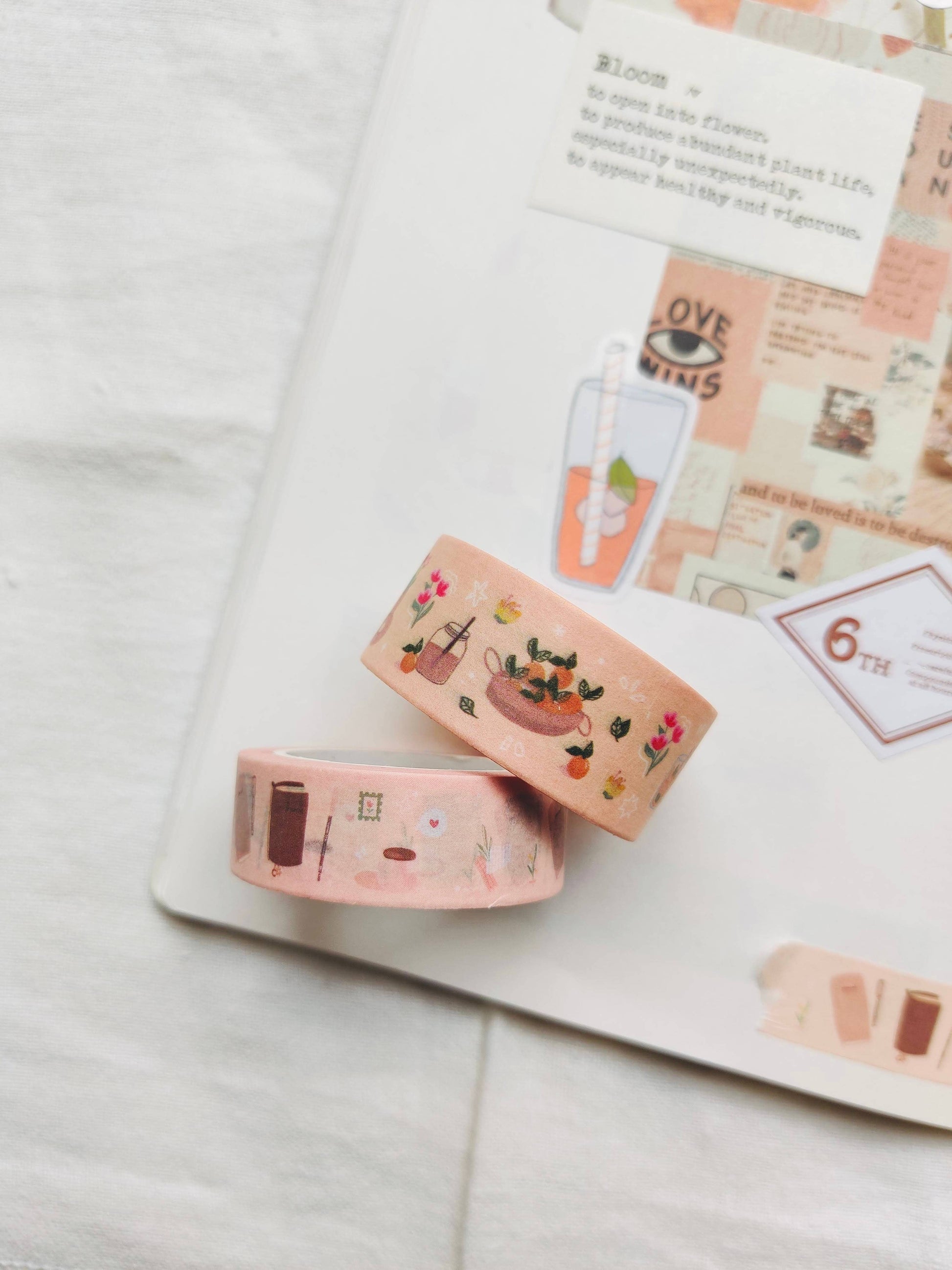 Citrus Washi Tape with Orange Juice & Flowers Full Bloom and Co.